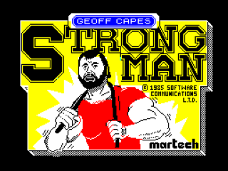Geoff Capes Strong Man title screen for ZX Spectrum